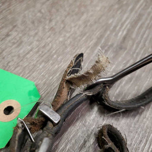 Nubby POW Spurs, Leather Bling Spur Straps *vgc, clean, mnr scuffs *Straps: poor, threads, rips, peeled