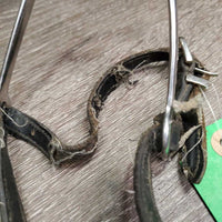 Nubby POW Spurs, Leather Bling Spur Straps *vgc, clean, mnr scuffs *Straps: poor, threads, rips, peeled
