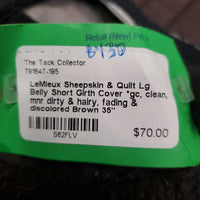 Sheepskin & Quilt Lg Belly Short Girth Cover *gc, clean, mnr dirty & hairy, fading & discolored
