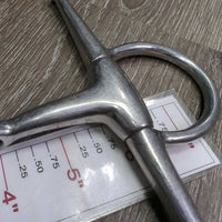 Thin French Link Full Cheek Bit, flat center bar *gc, clean, dull, scratches, scuffs, rubs
