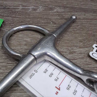 Thin French Link Full Cheek Bit, flat center bar *gc, clean, dull, scratches, scuffs, rubs
