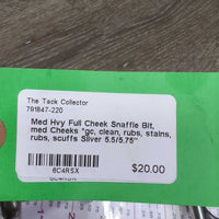 Med Hvy Full Cheek Snaffle Bit, med Cheeks *gc, clean, rubs, stains, rubs, scuffs
