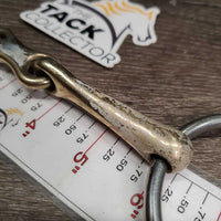 Thin French Link Loose Ring Bit, center bar *gc/fair, oxidized, v.stained, chews