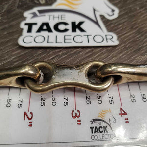 Thin French Link Loose Ring Bit, center bar *gc/fair, oxidized, v.stained, chews