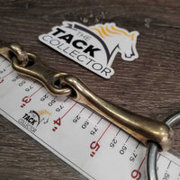 Thin French Link Loose Ring Bit, center bar *gc/fair, oxidized, v.stained, chews
