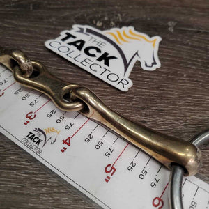 Thin French Link Loose Ring Bit, center bar *gc/fair, oxidized, v.stained, chews