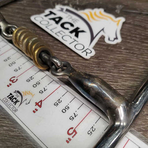 Sweet Iron French Link Hunter D Ring Bit, 7 center copper rings *gc, clean, mnr residue, bent, oxidization