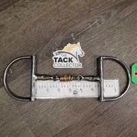 Sweet Iron French Link Hunter D Ring Bit, 7 center copper rings *gc, clean, mnr residue, bent, oxidization
