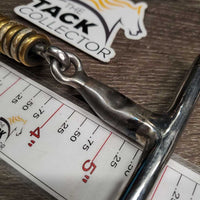 Sweet Iron French Link Hunter D Ring Bit, 7 center copper rings *gc, clean, mnr residue, bent, oxidization