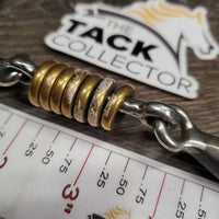 Sweet Iron French Link Hunter D Ring Bit, 7 center copper rings *gc, clean, mnr residue, bent, oxidization