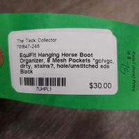 Hanging Horse Boot Organizer, 8 Mesh Pockets *gc/vgc, dirty, stains?, hole/unstitched eds
