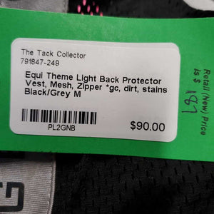 Light Back Protector Vest, Mesh, Zipper *gc, dirt, stains
