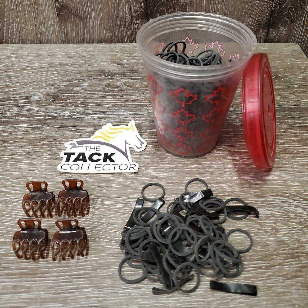Braiding Elastics, 2 clips, tumbler container *xc, mnr dirty