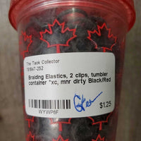 Braiding Elastics, 2 clips, tumbler container *xc, mnr dirty
