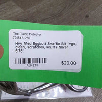 Hvy Med Eggbutt Snaffle Bit *vgc, clean, scratches, scuffs

