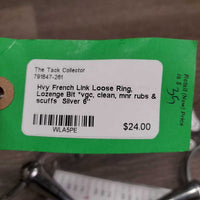 Hvy French Link Loose Ring, Lozenge Bit *vgc, clean, mnr rubs & scuffs