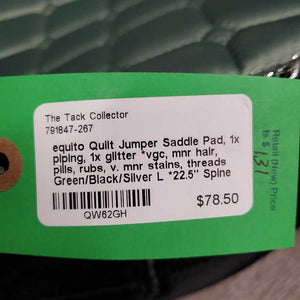 Quilt Jumper Saddle Pad, 1x piping, 1x glitter *vgc, mnr hair, pills, rubs, v. mnr stains, threads