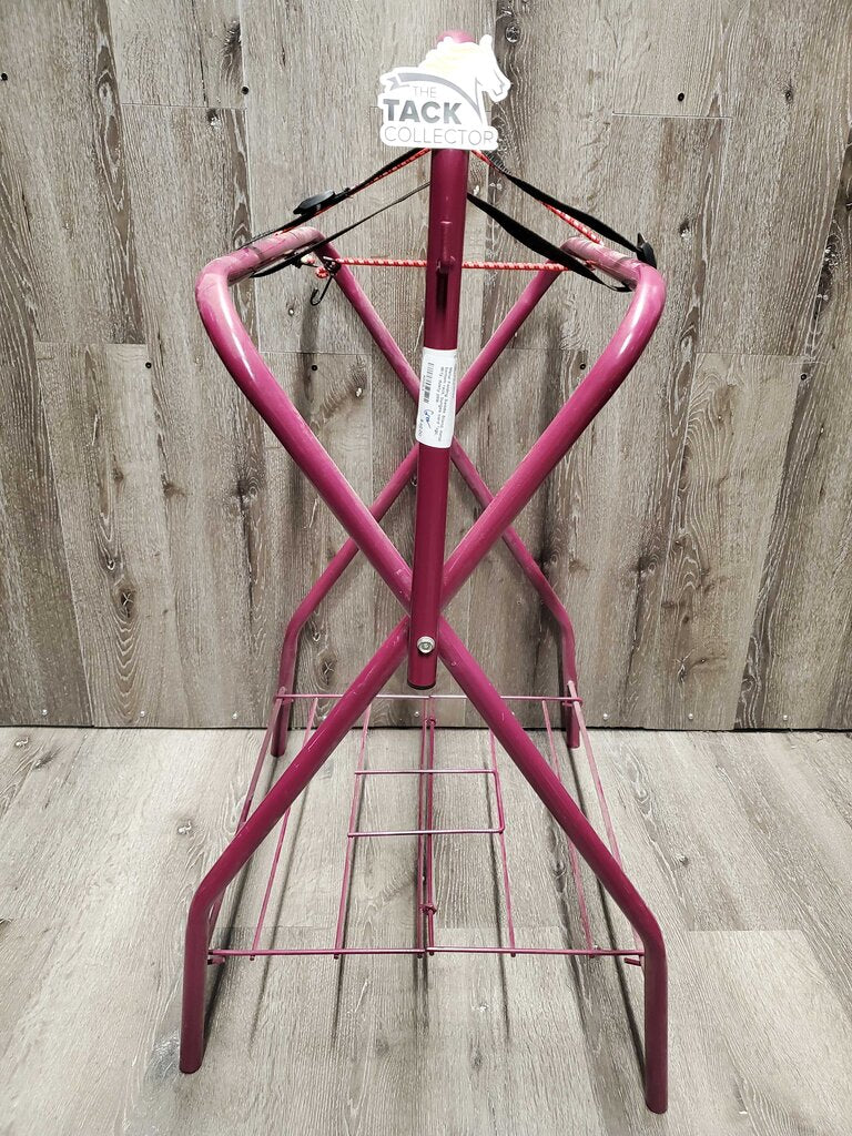 Metal Folding Saddle Stand, metal bottom rack, bungee cord *vgc, dirty, dusty