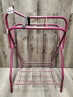 Metal Folding Saddle Stand, metal bottom rack, bungee cord *vgc, dirty, dusty
