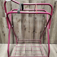 Metal Folding Saddle Stand, metal bottom rack, bungee cord *vgc, dirty, dusty