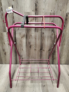 Metal Folding Saddle Stand, metal bottom rack, bungee cord *vgc, dirty, dusty