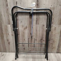 Metal Folding Saddle Stand, Folding Bottom Rack, bungee cord *vgc, dirty, dusty
