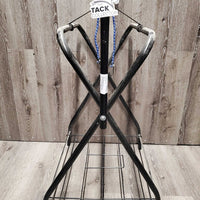 Metal Folding Saddle Stand, Folding Bottom Rack, bungee cord *vgc, dirty, dusty