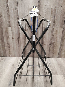 Metal Folding Saddle Stand, Folding Bottom Rack, bungee cord *vgc, dirty, dusty