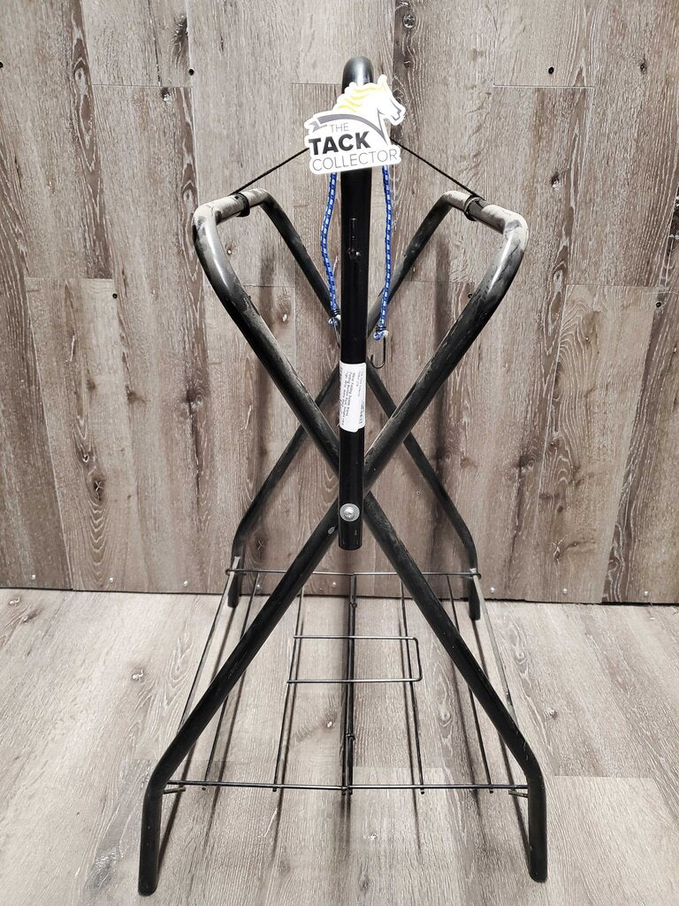 Metal Folding Saddle Stand, Folding Bottom Rack, bungee cord *vgc, dirty, dusty