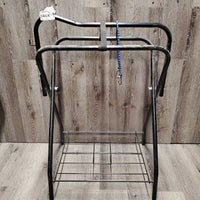 Metal Folding Saddle Stand, Folding Bottom Rack, bungee cord *vgc, dirty, dusty
