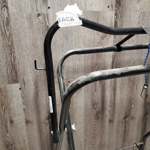 Metal Folding Saddle Stand, Folding Bottom Rack, bungee cord *vgc, dirty, dusty