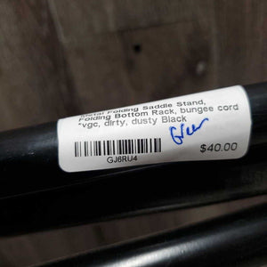 Metal Folding Saddle Stand, Folding Bottom Rack, bungee cord *vgc, dirty, dusty