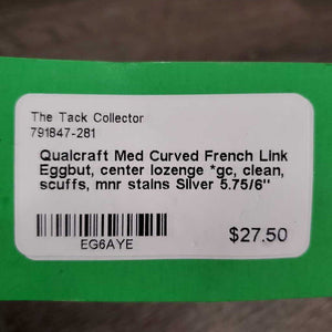 Med Curved French Link Eggbut, center lozenge *gc, clean, scuffs, mnr stains