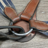 Leather & Elastic Breastplate, Running Martingale Attach, snaps *gc, clean, stains, xholes, rubs, faded
