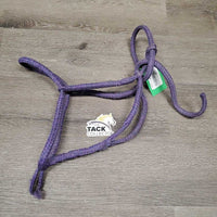 Narrow Round Hollow Nylon Rope Halter *gc/fair, dirty, broken strings, frays, stains, faded, snags

