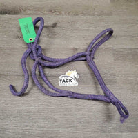 Narrow Round Hollow Nylon Rope Halter *gc/fair, dirty, broken strings, frays, stains, faded, snags

