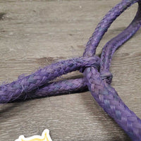 Narrow Round Hollow Nylon Rope Halter *gc/fair, dirty, broken strings, frays, stains, faded, snags
