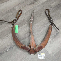 Stamped Double Leather Breastcollar *gc/fair, dirty, film, v.dry, v.stiff, cracking, xhole
