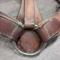 Stamped Double Leather Breastcollar *gc/fair, dirty, film, v.dry, v.stiff, cracking, xhole
