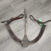 Stamped Double Leather Breastcollar *gc/fair, dirty, film, v.dry, v.stiff, cracking, xhole
