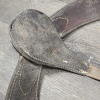 Stamped Double Leather Breastcollar *gc/fair, dirty, film, v.dry, v.stiff, cracking, xhole
