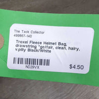 Fleece Helmet Bag, drawstring *gc/fair, clean, hairy, v.pilly
