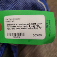 Soft Mesh Fly Sheet, belly, neck, 2 legs *gc, hair, dirt, tear, faded, rubs