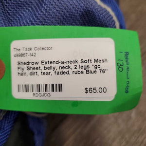 Soft Mesh Fly Sheet, belly, neck, 2 legs *gc, hair, dirt, tear, faded, rubs