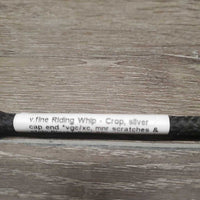 v.fine Riding Whip - Crop, silver cap end *vgc/xc, mnr scratches & stain
