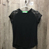 SS T Shirt, Lace Shoulders *xc, mnr hair
