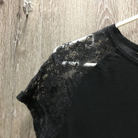 SS T Shirt, Lace Shoulders *xc, mnr hair