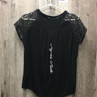 SS T Shirt, Lace Shoulders *xc, mnr hair
