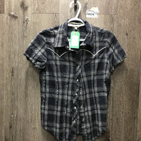 SS Western Shirt, Snaps *gc, puckers, crinkles, curled edges, seam puckers
