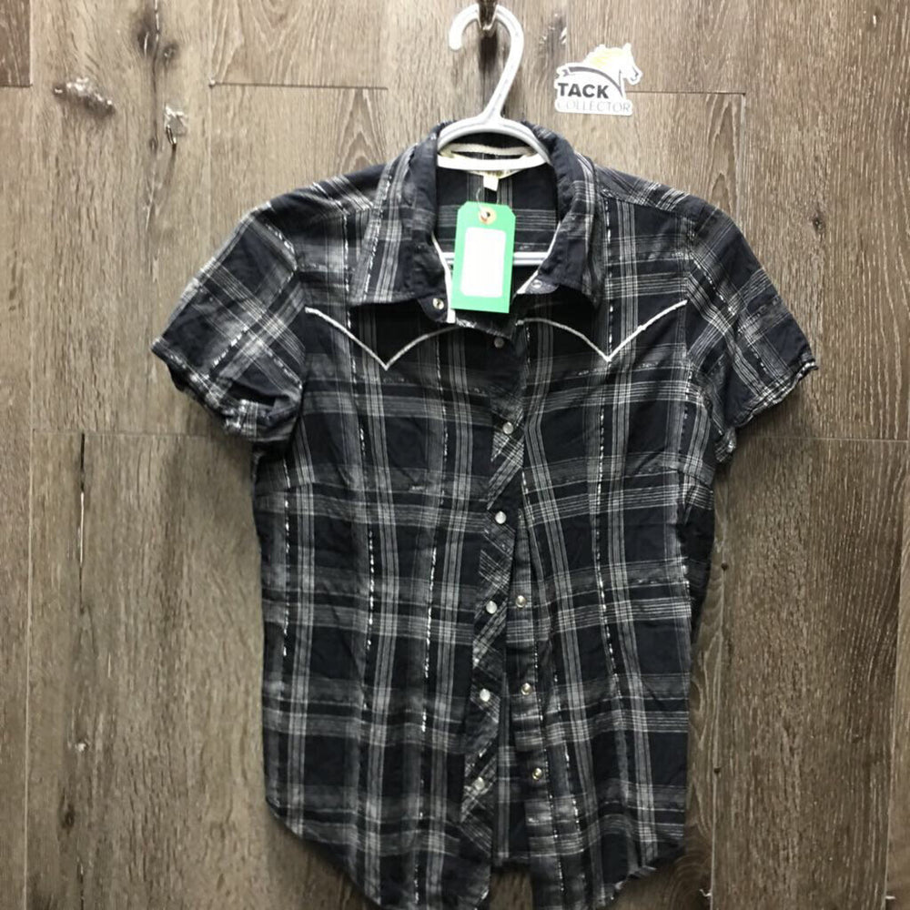 SS Western Shirt, Snaps *gc, puckers, crinkles, curled edges, seam puckers